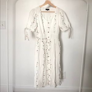 White Floral Midi Dress